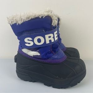 Sorel Commander snow boots, toddler size 9, purple and black